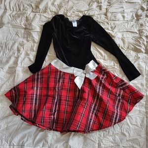 Bonnie Jean long sleeve black red dress size 14